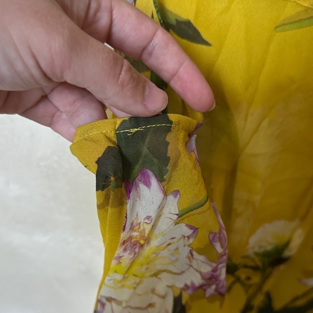 Maeve Yellow Floral Sleeveless Blouse size 4 - Picture 4 of 6